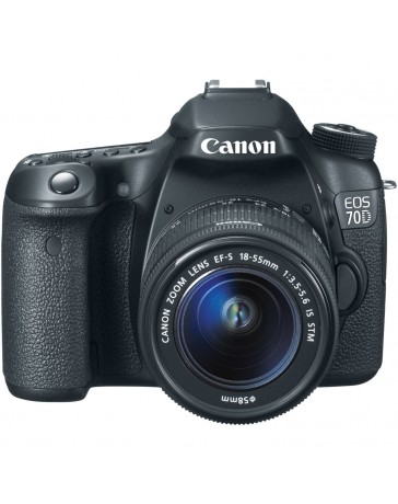 Canon EOS 70D 20.2 MP Digital SLR Camera with Dual Pixel CMOS AF and EF-S 18-55mm F3.5-5.6 IS STM Kit - Envío Gratuito