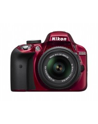 Nikon 1533 D3300 24.2 MP CMOS Digital SLR with AF-S DX NIKKOR 18-55mm f/3.5-5.6G VR II Zoom Lens (Red)