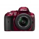 Nikon D5300 24.2 MP CMOS Digital SLR Camera with 18-55mm f/3.5-5.6G ED VR II AF-S DX NIKKOR Zoom Lens (Red) - Envío Gratuito