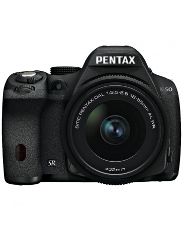 Pentax K-50 16MP Digital SLR Camera Kit with DA L 18-55mm WR f3.5-5.6 Lens (Black) - Envío Gratuito