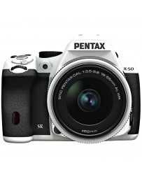 Pentax K-50 16MP Digital SLR Camera Kit with DA L 18-55mm WR f3.5-5.6 Lens (White) - Envío Gratuito