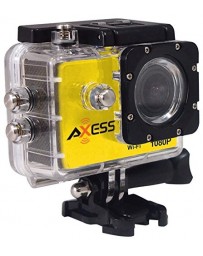 AXESS CS3602-YL Full HD 1080p Action Sports Camera with Built-in Wi-Fi - Envío Gratuito