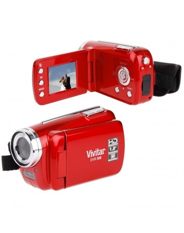 Vivitar 8.1 MP HD 4X Digital Camcorder Recorder 548 w/ 2-inch Screen Red - Envío Gratuito