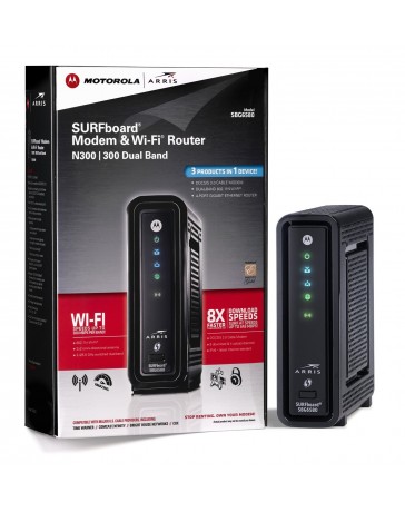 ARRIS / Motorola SURFboard Gateway SBG6580 DOCSIS 3.0 Wireless N Cable Modem - Retail Packaging - Envío Gratuito