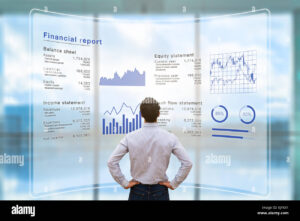 balance financiero y graficos empresariales analizando datos