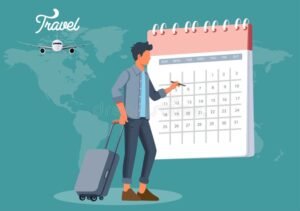 calendario con dias marcados y maleta