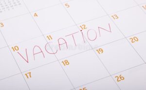 calendario con marcas de dias de vacaciones