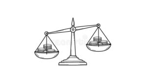 dinero y balanza financiera equilibrando cuentas