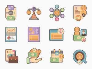 factura electronica con iconos de activos fijos