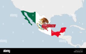 mapa de mexico con simbolos fiscales coloridos