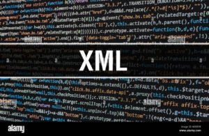 pantalla computadora codigo xml concepto programacion