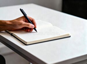 Cómo Hacer Una Carta de Cotización con el Formato Correcto 2 persona escribiendo carta en escritorio ordenado