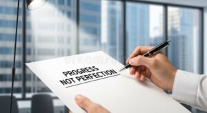 persona escribiendo cotizacion en oficina moderna