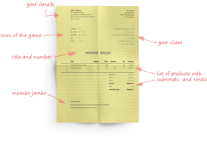 persona fisica escribiendo factura a mano