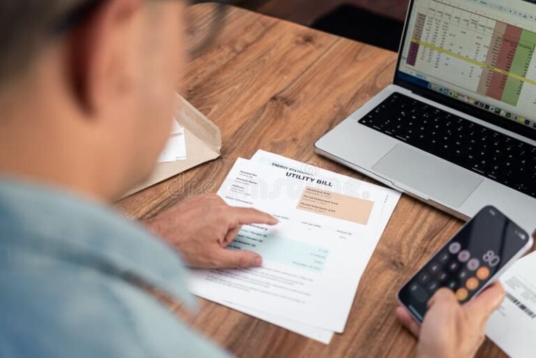 Cómo Pagar Una Deuda de Buró de Crédito y Mejorar Tu Historial 2 persona revisando finanzas personales con calculadora