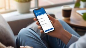 Cómo puedo saber si tengo saldo a favor en mi cuenta 2 persona revisando saldo bancario en smartphone
