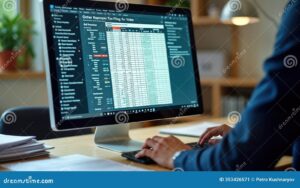 persona usando computadora para tramites fiscales 2