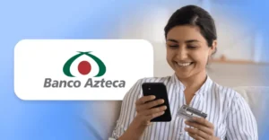 sucursal banco azteca con clientes satisfechos